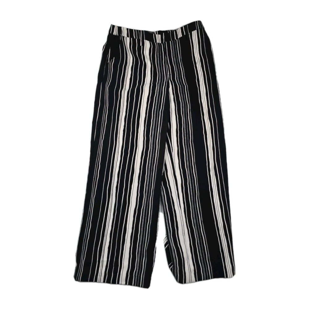 Mario Serrani Women's Size 8 Black White Striped Print Dress Pants
